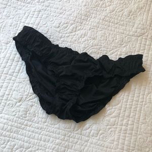 Black Ruched Bikini Bottoms